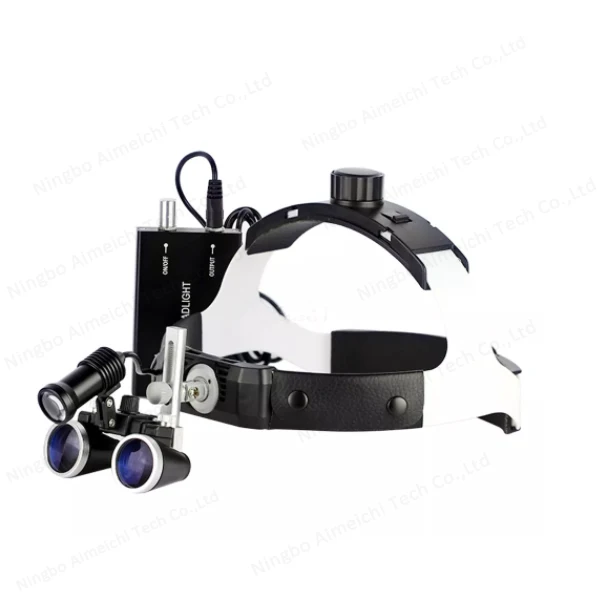 EASY TO WEAR 2.5X 3.5X Binocular Variable Focus Dental Loupes Head Wear Magnifier LED Medical Surgical Glass with Light
