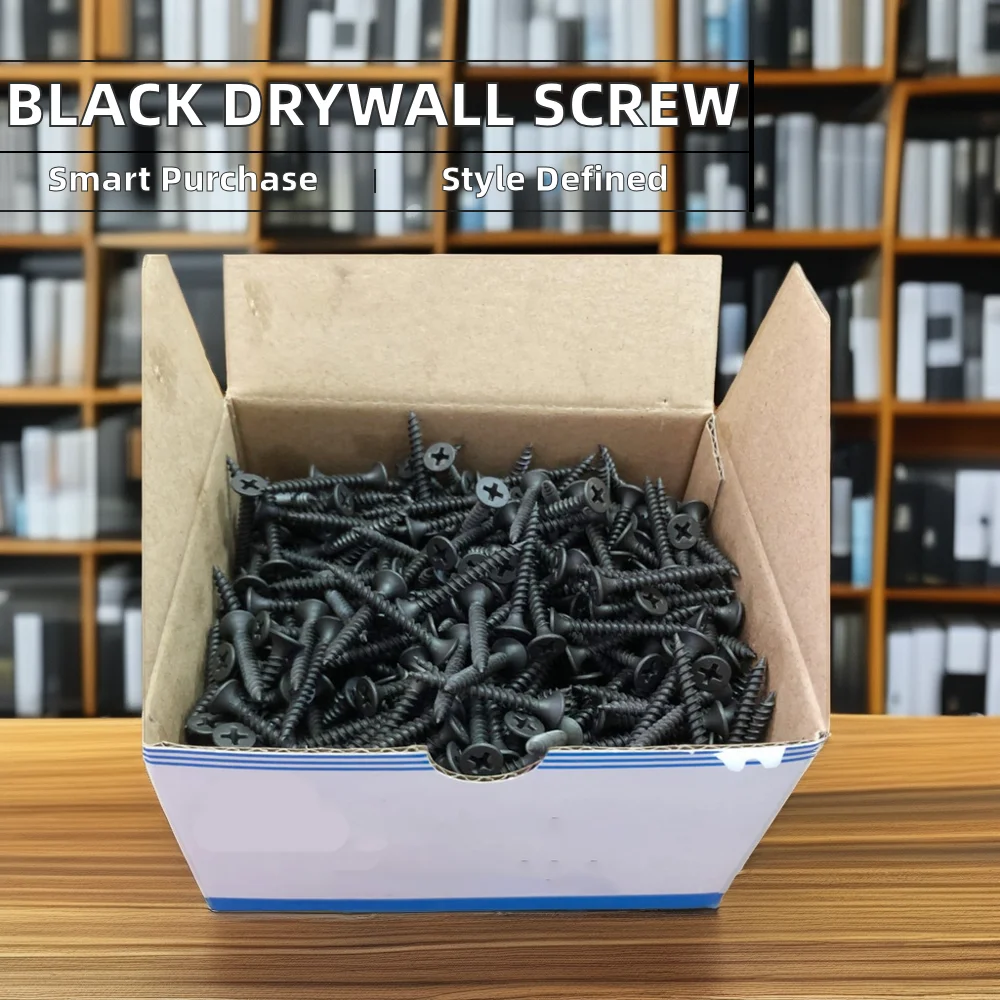 China Factory Supply 1-1/4 Inch Black Phosphate Drywall Screw M3 Size Oval Head Coarse Thread Wood-Made Steel Stainless DIN