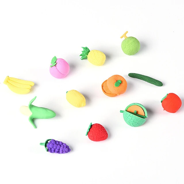 12 упаковок, ластик для фруктов, набор, школьный подарок для детей, Канцелярский набор, ластик для карандашей по индивидуальному заказу
