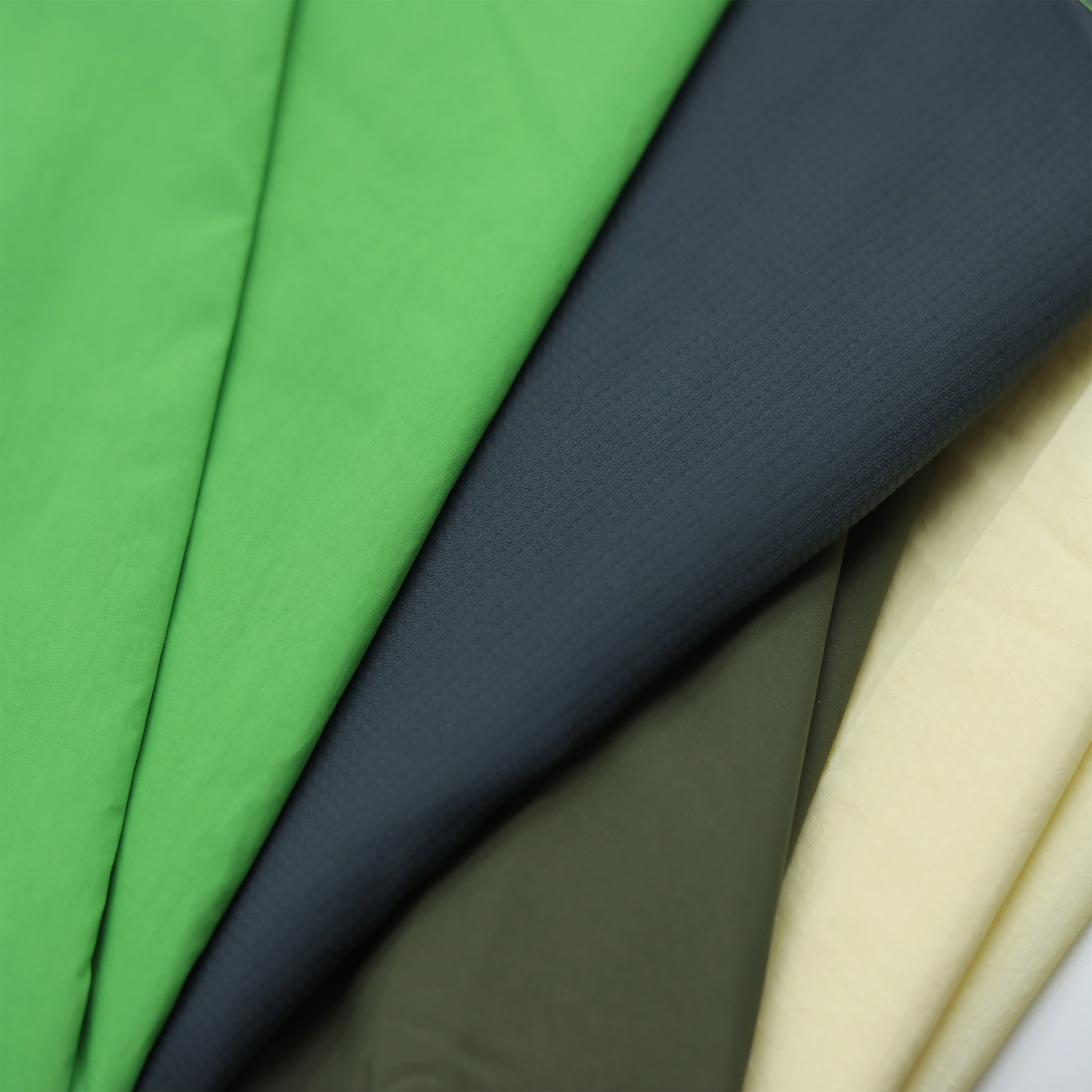 Wholesale Nylon fabric 20D grid recycled down jacket for jacket