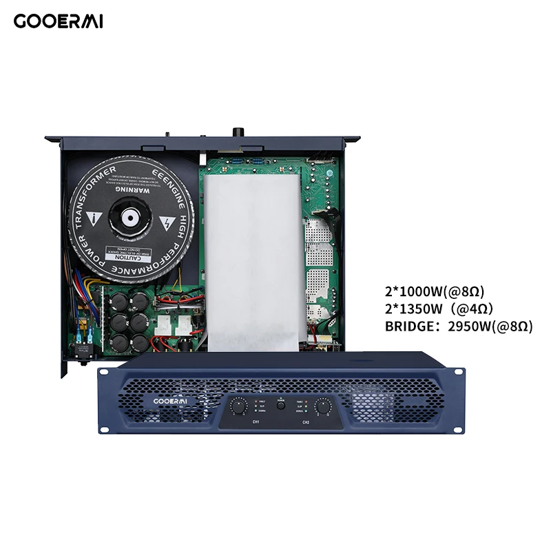 MIA-T3/T5T7/T10 2*1000 Вт 2CH усилитель мощности класса H двухступенчатый источник питания 550 двухканальный 1000