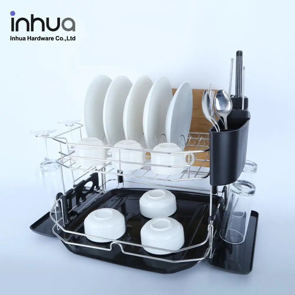 
Iron Dish rack double layers dish drying rack kitchen metal drainer rack 