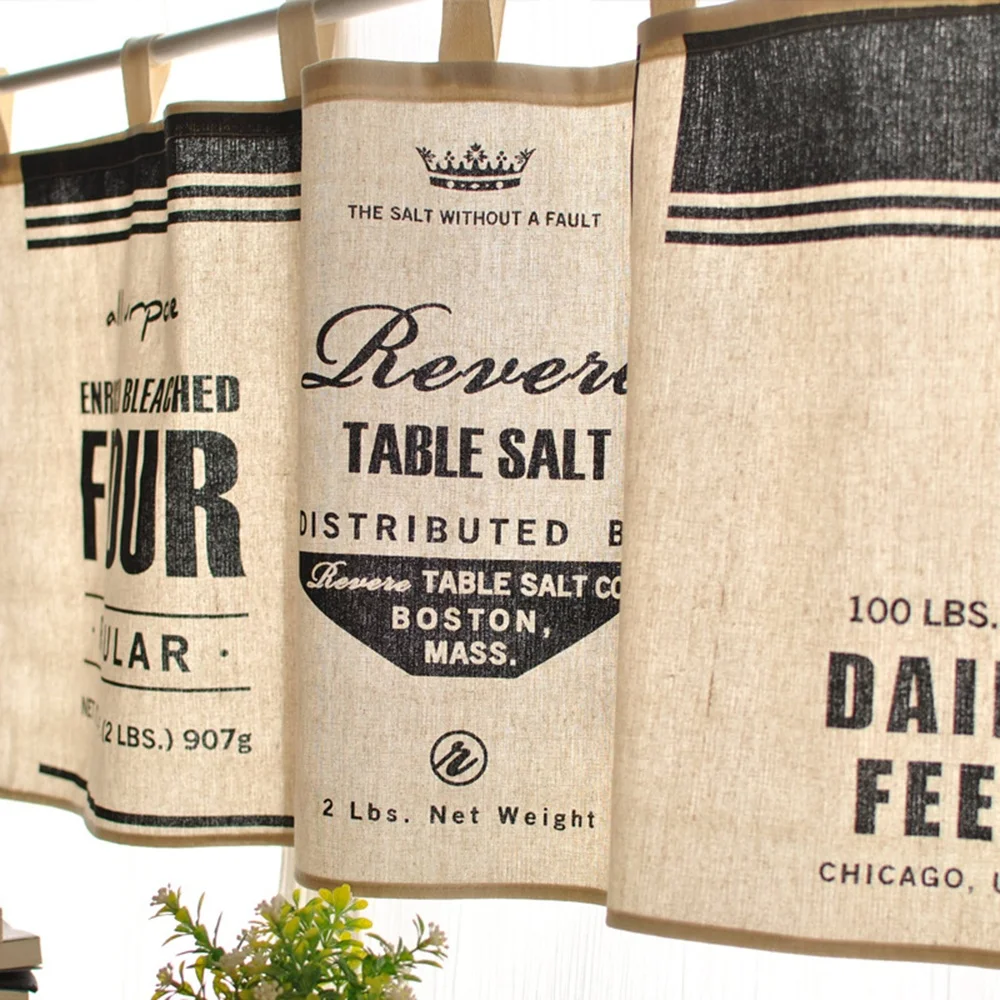 Ready Europe USA nice popular cute polyester nice small printed kitchen curtain Isolation dust-proof decorative door curtain