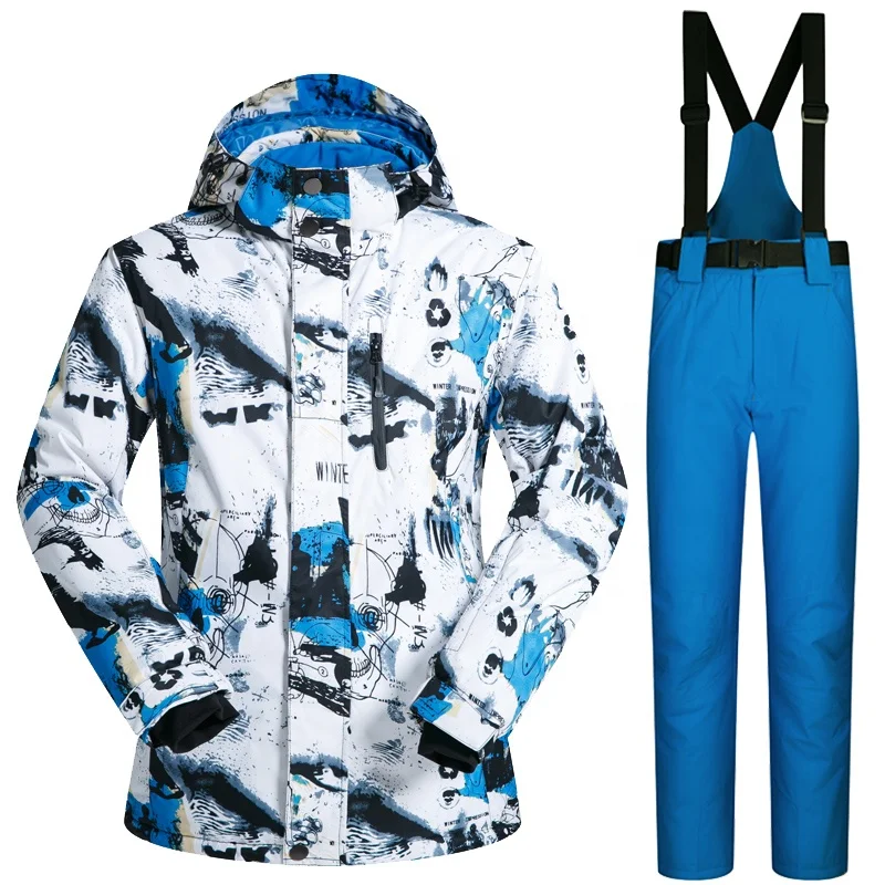 Fashion Waterproof Ski Snow Suits Jacket and Pant Men Snowsuit Skiing Wear