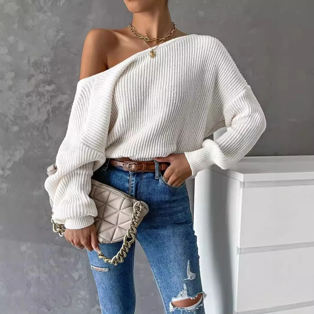 2024 New Arrival Comfortable short sweater women Backless knitted long sleeve sweater women one piece top