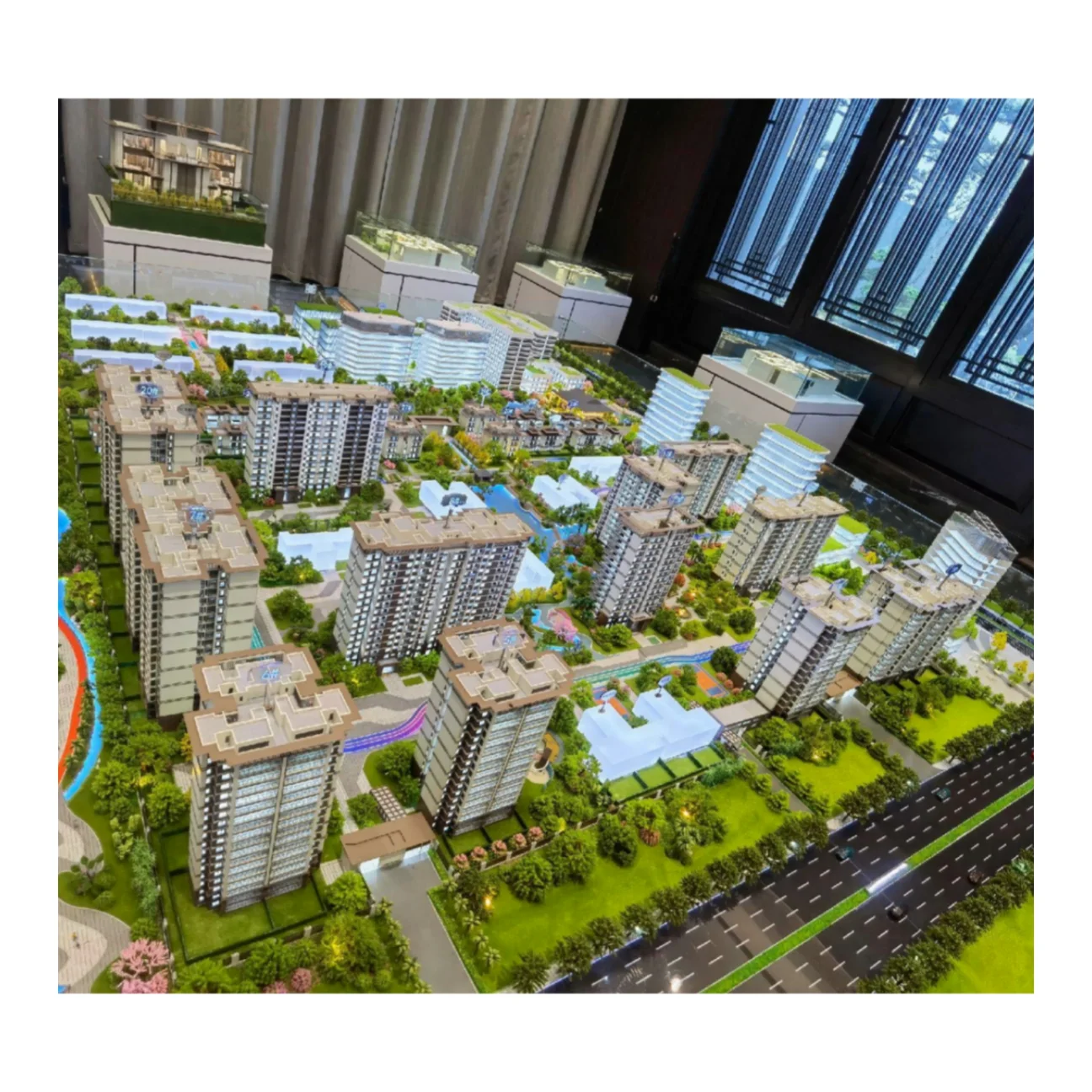 Architectural interior model miniature house model for sale from China with LED light