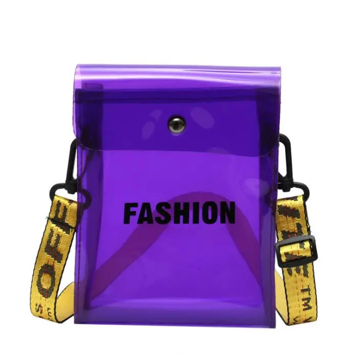 New fashion durable jelly pvc flap bag custom shoulder shopping bags