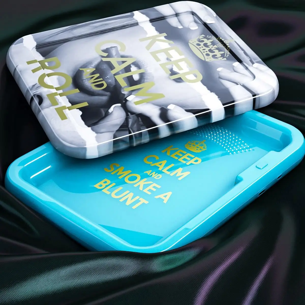 MR PACK Plastic Led Rolling Tray acrylic serving tray, light up  Tray with Music Sync voice sensitive musics
