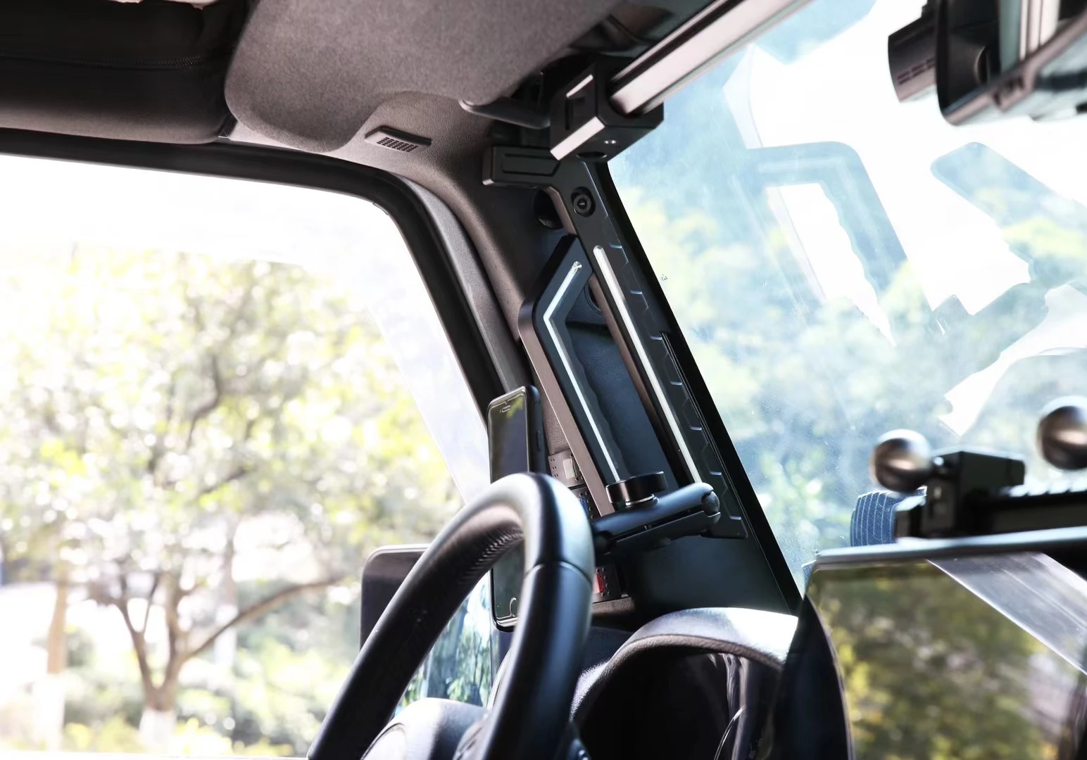  A pillar grab handle with phone holder for Jeep wrqangler jk aluminum front bar from 4x4 accessories