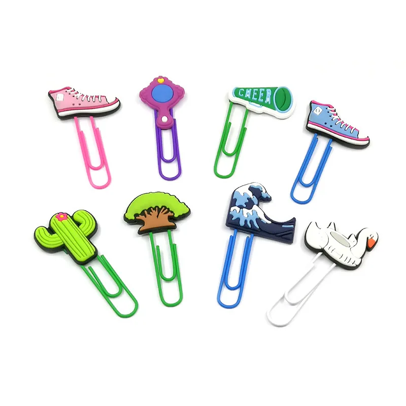 office stationery Soft Rubber Book Mark Silicone Mold Bookmark Paper Clips Customized PVC Paper Clip