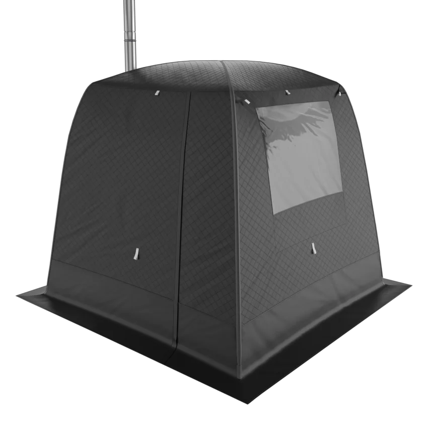 Outdoor Camping Square Stove Jack Cube Insulated Sauna Winter Ice Fishing Tent