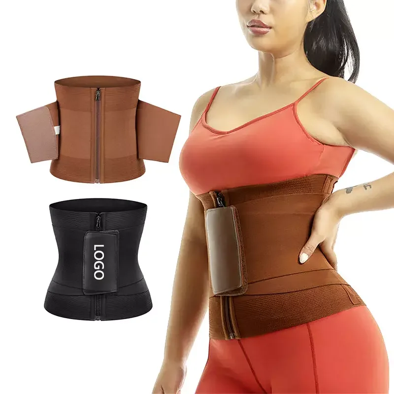 Custom Logo Women Workout Gym Neoprene Faja Latex Sweat Trimmer Belt Slimming Body Shaper Waist Trainer for Women