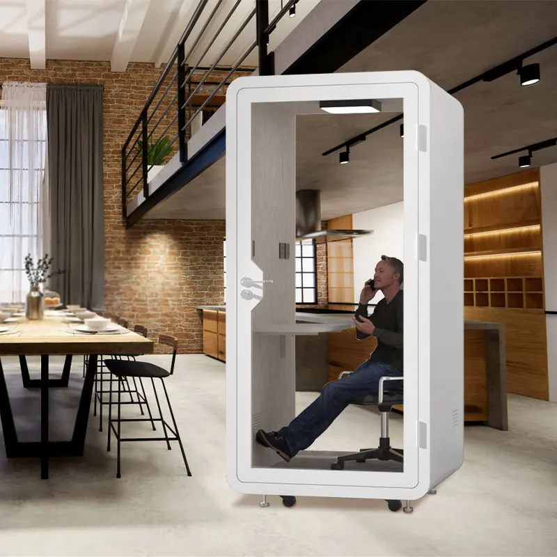 Telephone soundproof booths can be used as office partitions in office buildings, gymnasiums, shopping malls, large parks, etc.