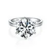 Hot Sale Classic Fine Jewelry Six-claw Pigeon egg 5Carat Moissanite Ring S925 Sterling Silver Engagement Diamond Ring For Women