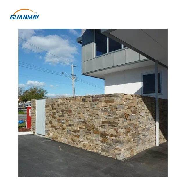 Yellow Loose Strips Wall Cladding Natural Stone Exterior Wall Stone Cladding Exterior Stone Veneer