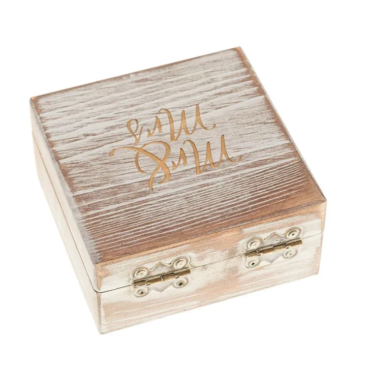 Antique white Mr & Mrs decorative jewelry box favor gift wedding ring box