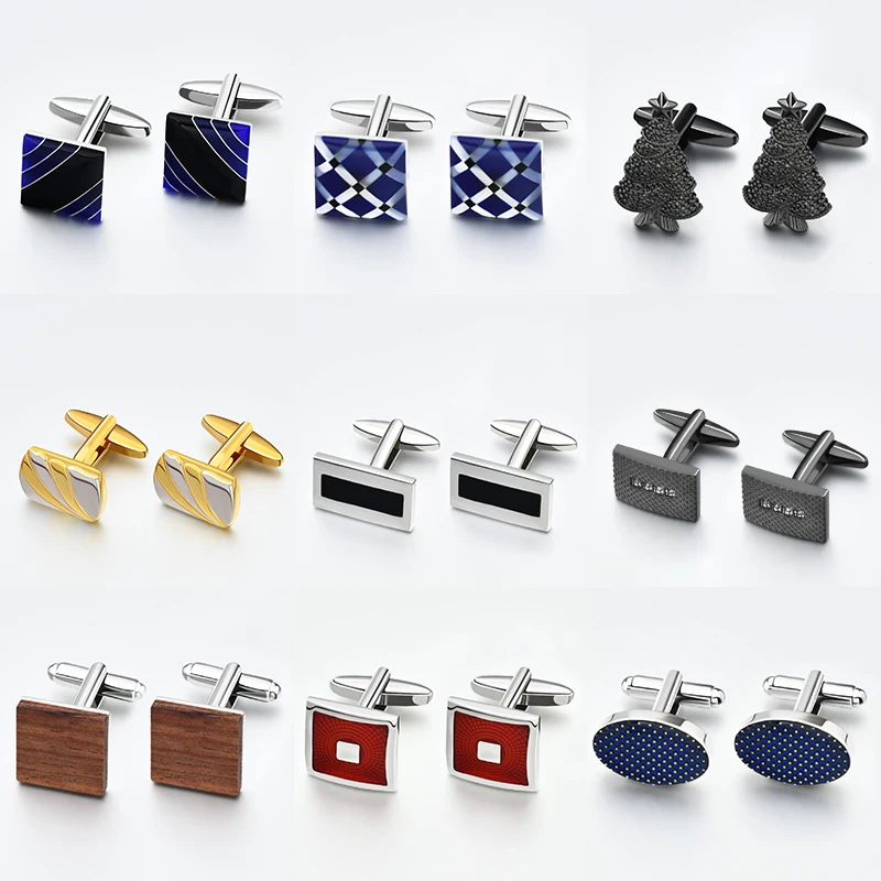 Мужские Запонки Kaidvll, 29 стилей, различные Геометрические Квадратные узоры, классические запонки для джентльменов, аксессуары для рубашек