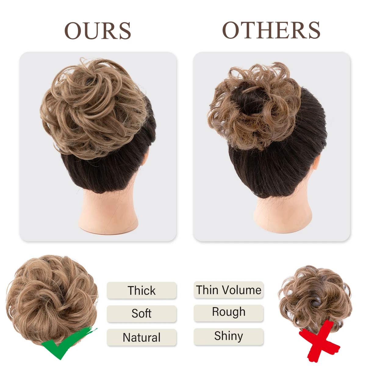 SARLA Synthetic Messy Bun Hair Extensions Elegant Messy Donut Hair Buns Updo Chignon With Elastic Hair Rope For Daily Use