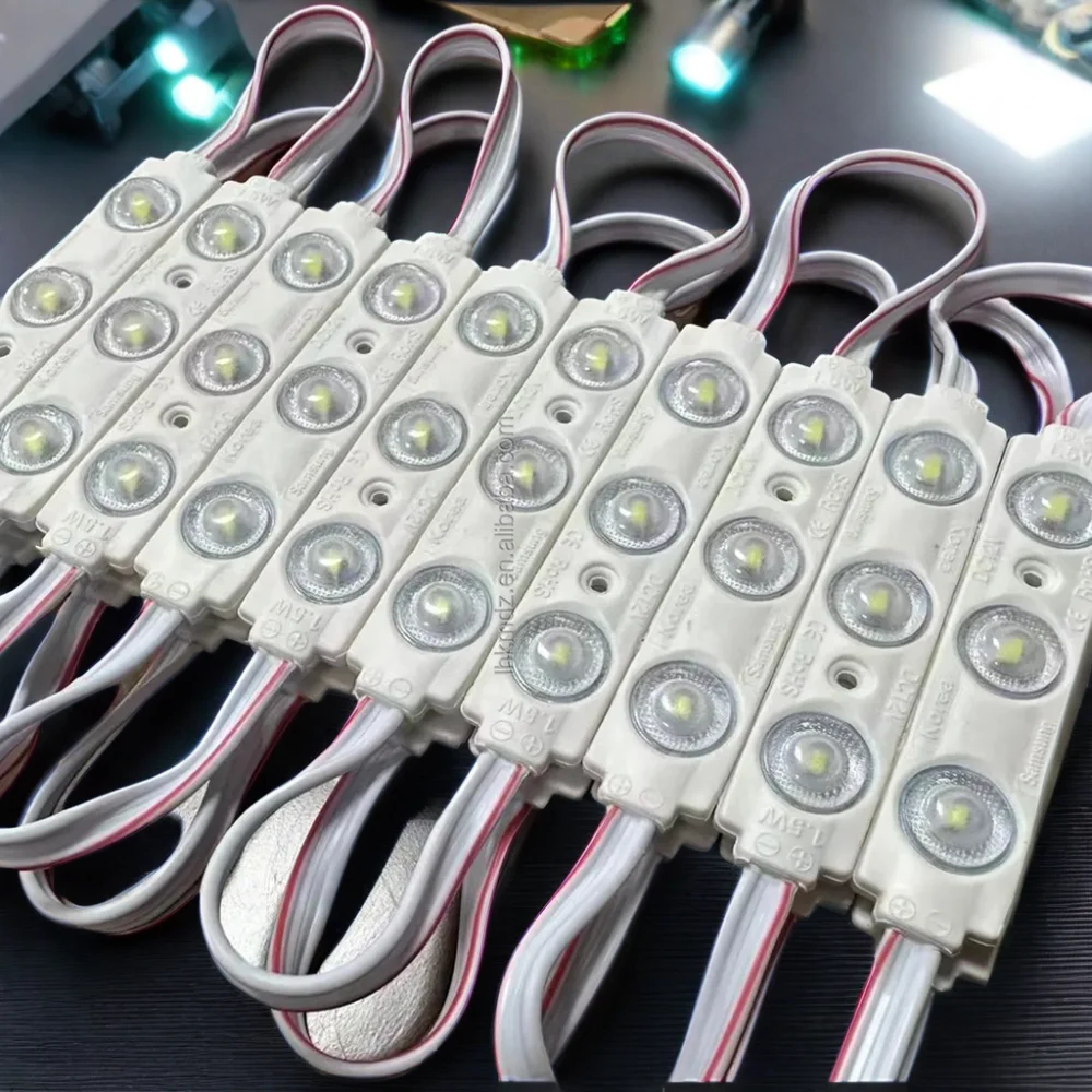 7015 white 6500k 10000k 1.2w waterproof smd 2835 lens sign injection 12v 3 led module