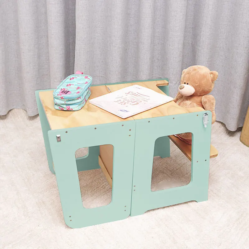 Montessori Wooden Folding Kitchen Helper Step Stool For Kids Mat Toddler Stepping Stool For Counter Learning Tower