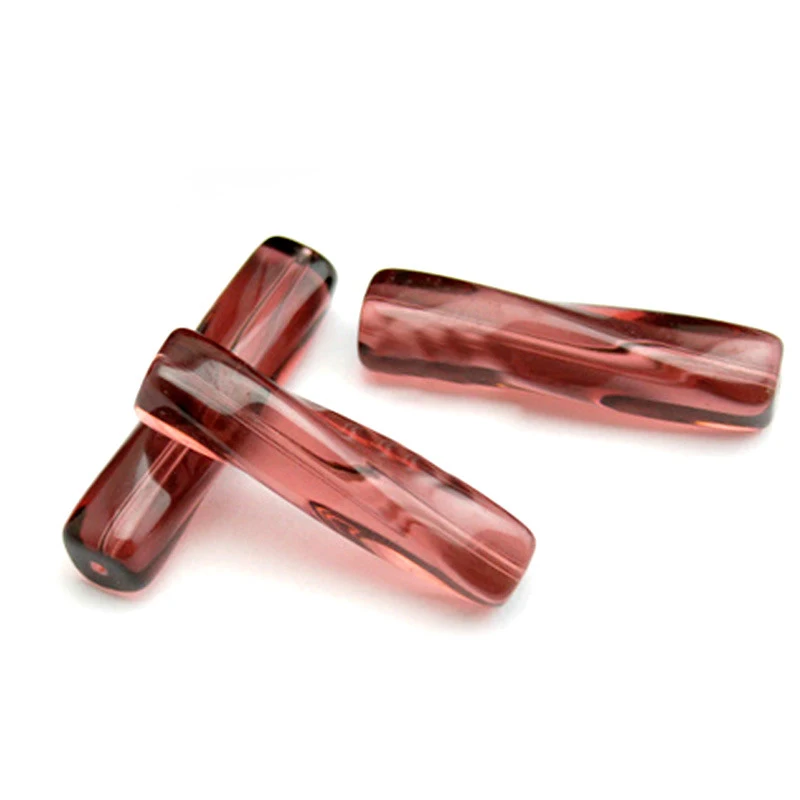 10*40mm Facetless crystal twist beads glass loose beads for door curtain decoration
