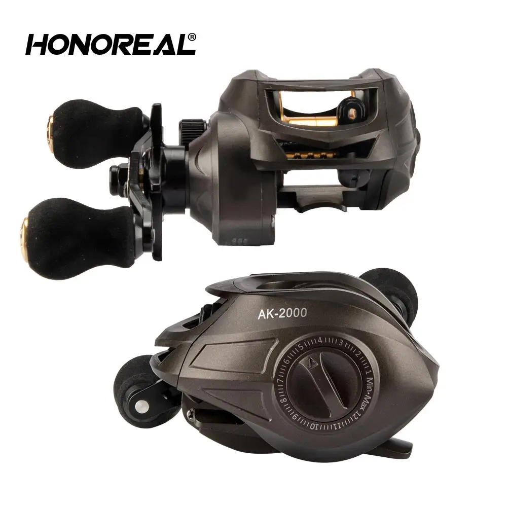 Honoreal AK series 7.2:1  Max Drag 8KG Magnetic Brake Bait Cast Sea FreshwaterCombo Fishing Reel
