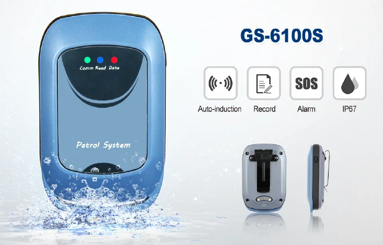 
(GS-6100S-2G) wireless RFID guard tour patrol kit security guard patrol scanner Supporting 2G GPRS 