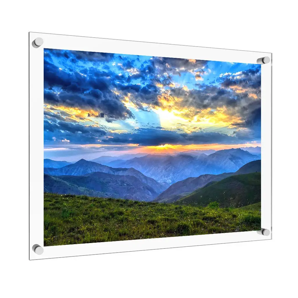 Clear Magnetic Acrylic Picture Frames block Factory wholesale Custom tabletop acrylic Photo Frame acrylic block frames picture
