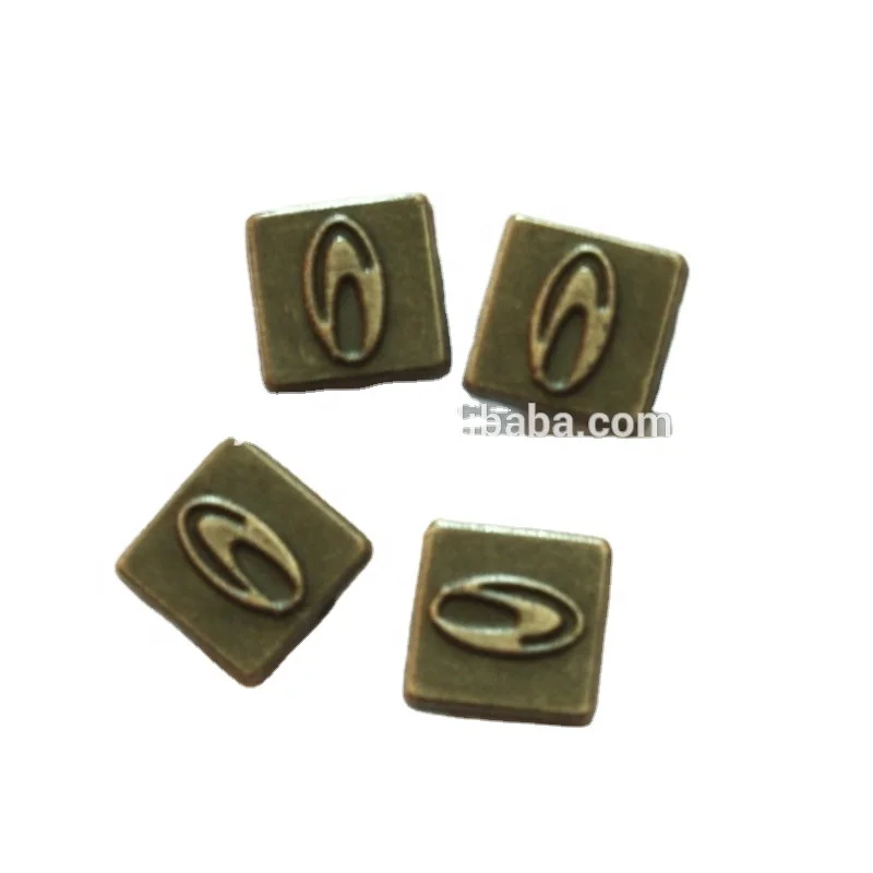 7mm metal denim garment square shape custom LOGO jeans rivet studs for clothing