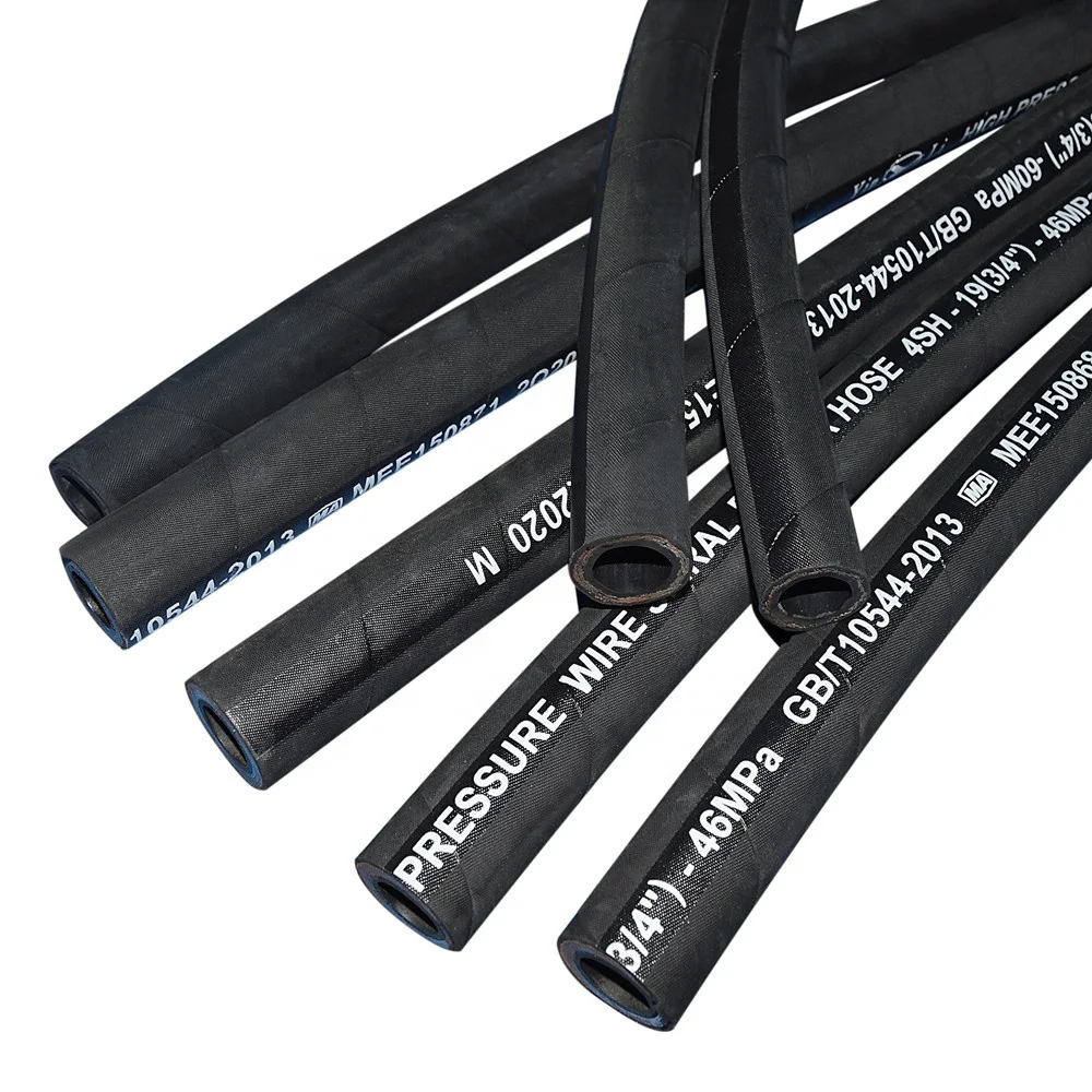 SAE 100 R1 1/4 Inch 3/4 Inch Flexible Suction Nylon Fuel Oil Air Steel Wire Braided Hydraulic Rubber Hose Pipe