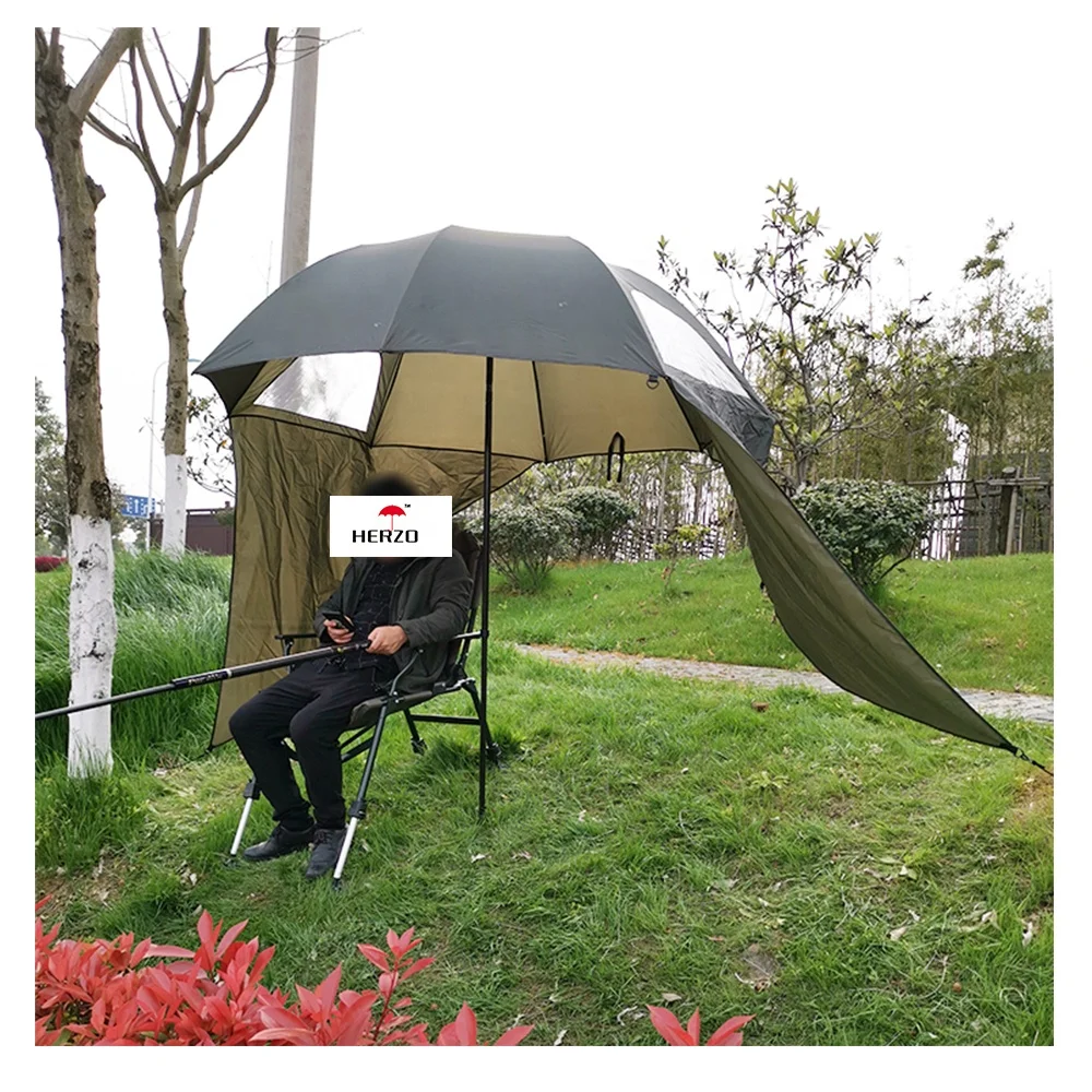 
Herzo Tent Sombrillas Hiking Camping Solar Energy Outdoor Fishing Umbrella For Beach and Sports 