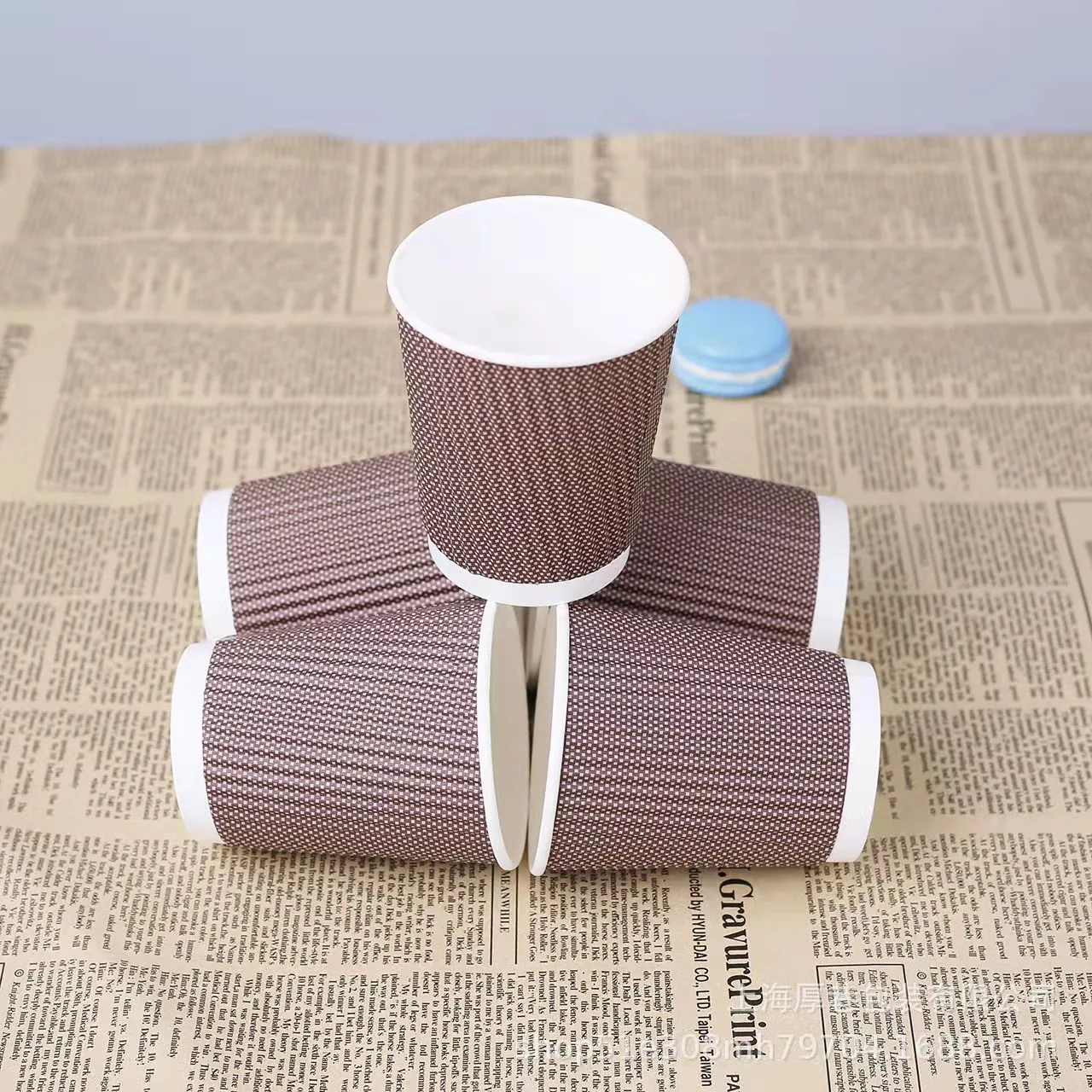 Wholesale 8oz 12oz 16oz Disposable Double Wall Coffee Paper Cups Customized Hot Coffee Paper Cup
