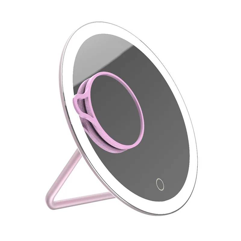 2021 trending product touch screen magnifying USB charging brightness adjustment lighted vanity mirror for girl