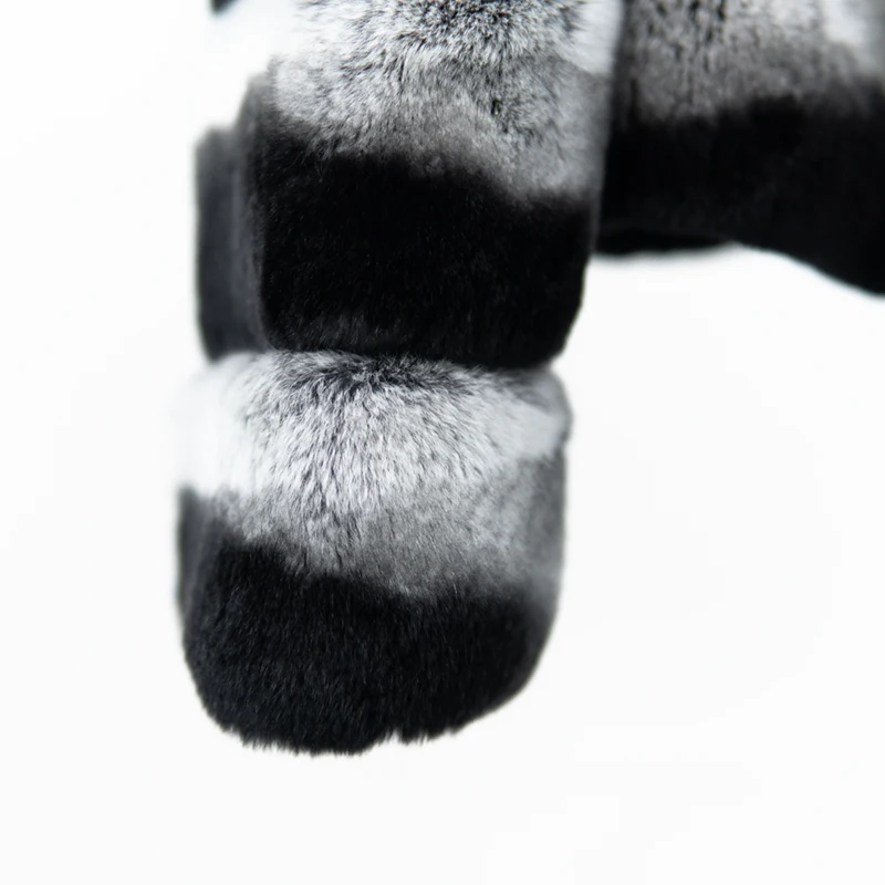 NAFA Customize Ladys Oversized Hooded Rabbit Fur Coat with Best Quality Wholesale Price Chinchilla Like