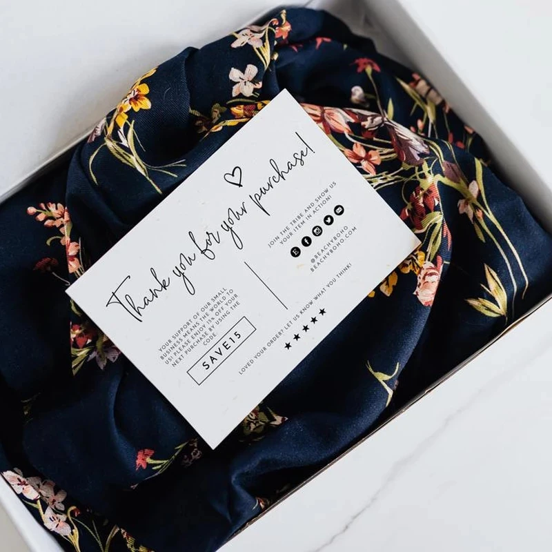 Low price custom 300g coated paper thank you card for small business