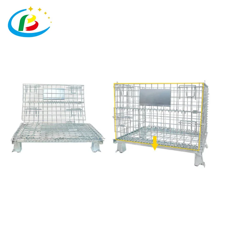 Ящик из проволочной сетки тележка сварной контейнер клетка для хранения промышленная проволочная вращающаяся