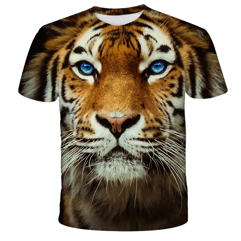 bloom men  women  white  tiger lion   wolf 3d printing  t shirt   short  sleeve animal   3D printing t  shirts