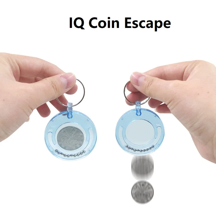 New Style Magic IQ Coin Escape Crystal Case Magic Props