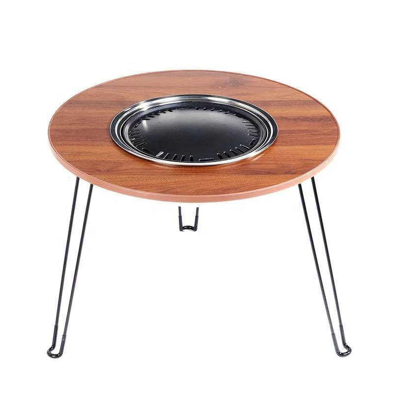 Custom Portable Tabletop Indoor Outdoor Camping Fire Pit Fireplace Table Outdoor folding barbecue table