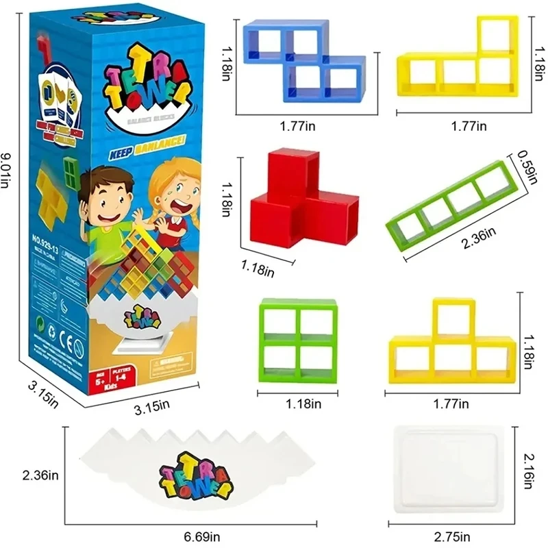 Kids Balance Building Blocks Toy Balance Stacked Tower Game Swing High Russian Building Blocks Stack Children Brick Toys