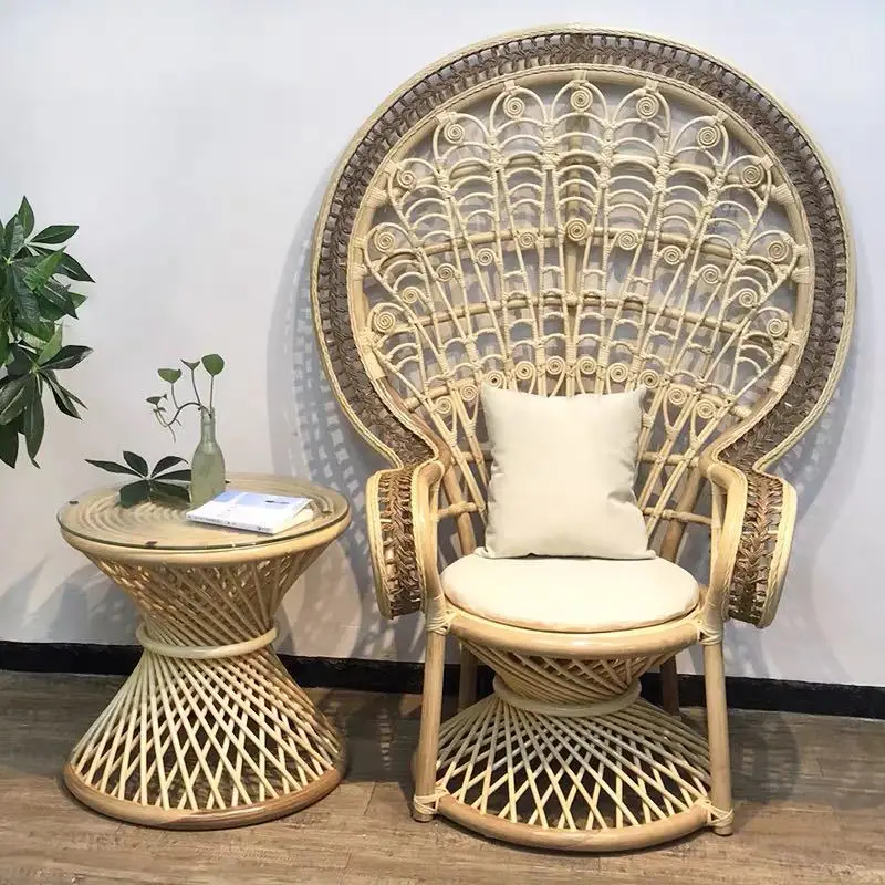 Натуральная винтажная мебель, комнатный Плетеный павлиний стул ручной работы, Плетеный павлиний стул из ротанга