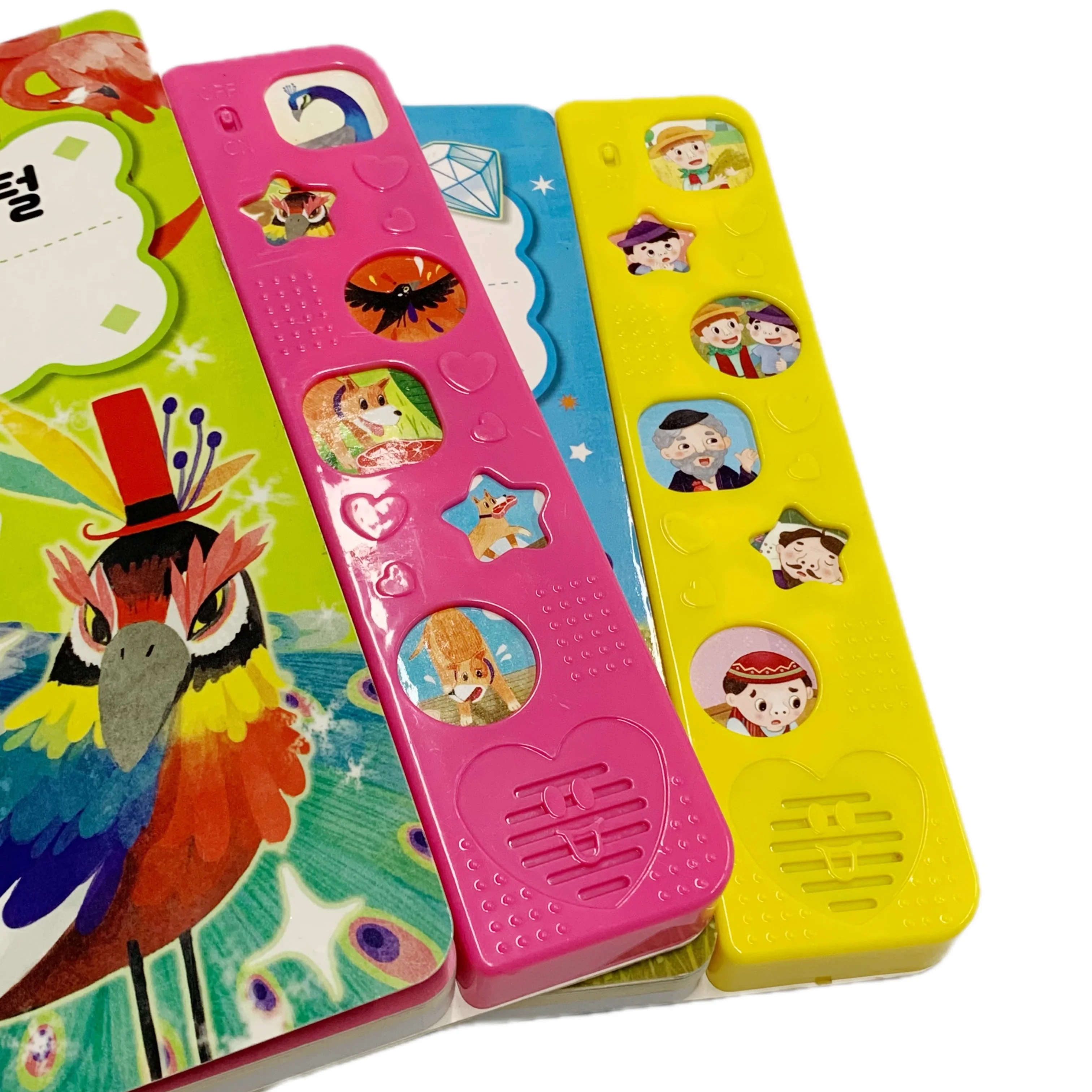 Hardcover Printing Customized 6 Buttons Star Shape Early Education Sound Module Book For Children Button Music Book Audio Book