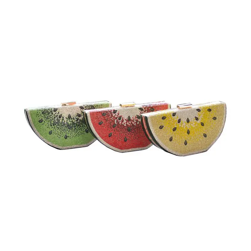 
Rhinestone Watermelon Lemon Purse Full Crystal Beading Evening Party Clutch Kids Women Sling Handbag 