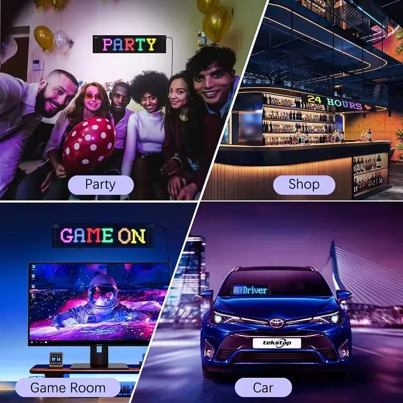 Newest Flexible LED Matrix Panel,illuminated window displays for car APP control led car sign led display mobile control