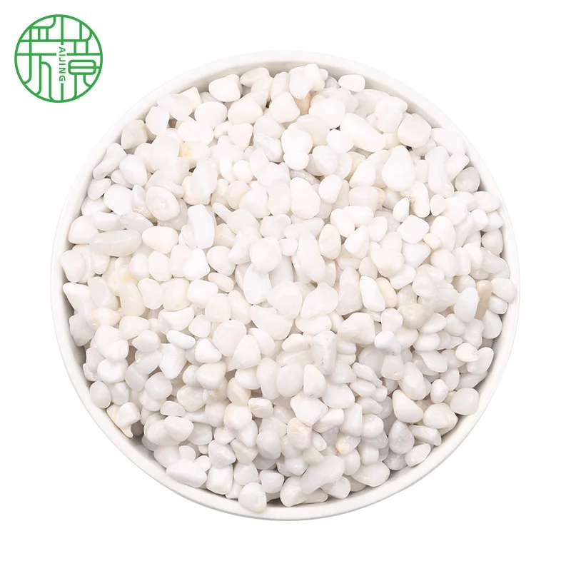 Custom logo fine glossy fish tank pebble river stone landscaping pebbles tumble snow white chinese supplier