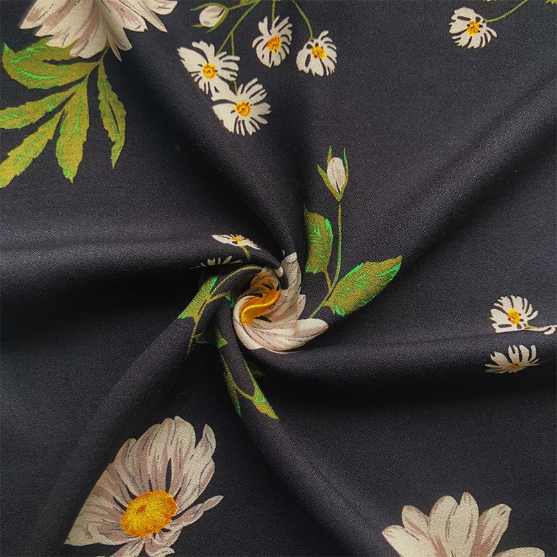 40*40 модная популярная вискозная ткань с принтом подсолнуха для женских тканей