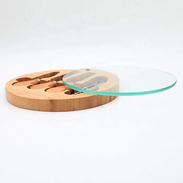 
Glass cutting board with tools, glass cheese and wine set, hot sell cheese board bamboo 