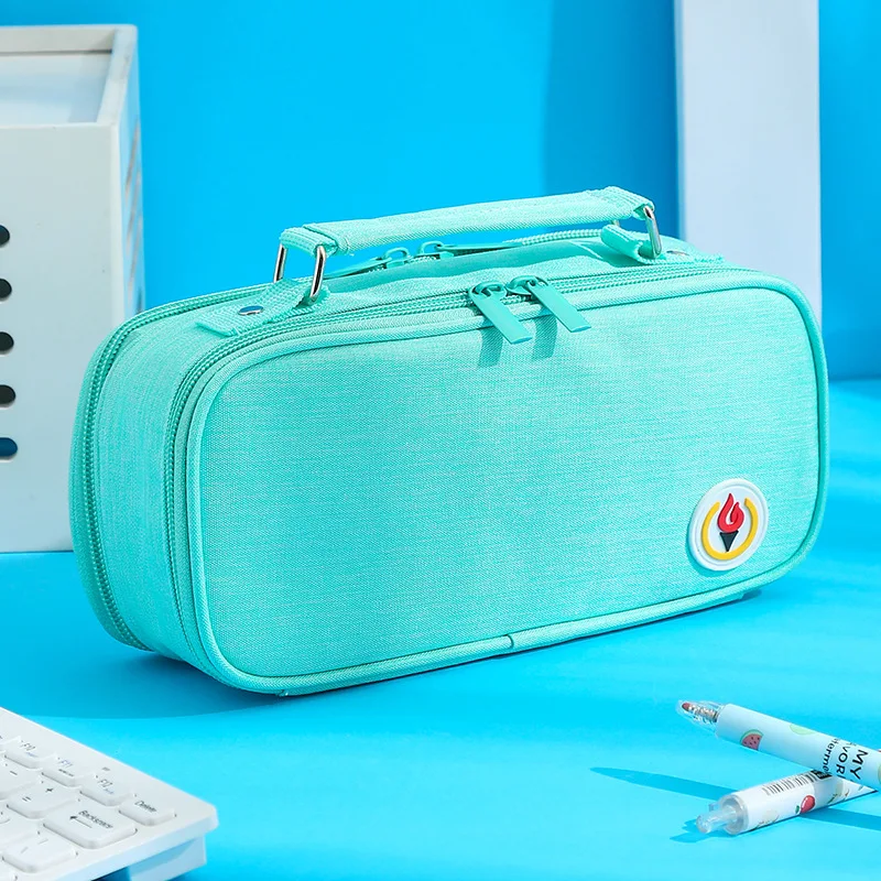 Wholesale Large Storage Promotion Pencil Case Bag 3 Compartments School Pencil Cases Pencil Pouch