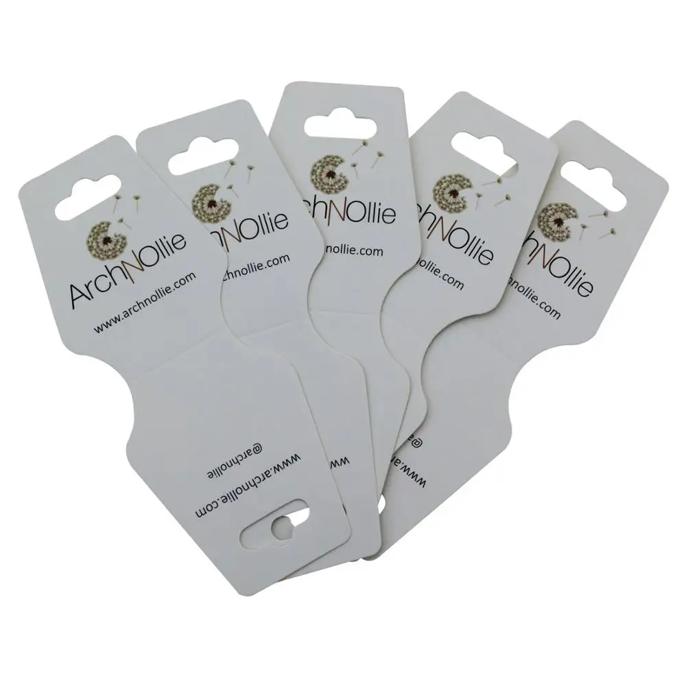 Customized White Paperboard Headband Retail Hanger Display Cards