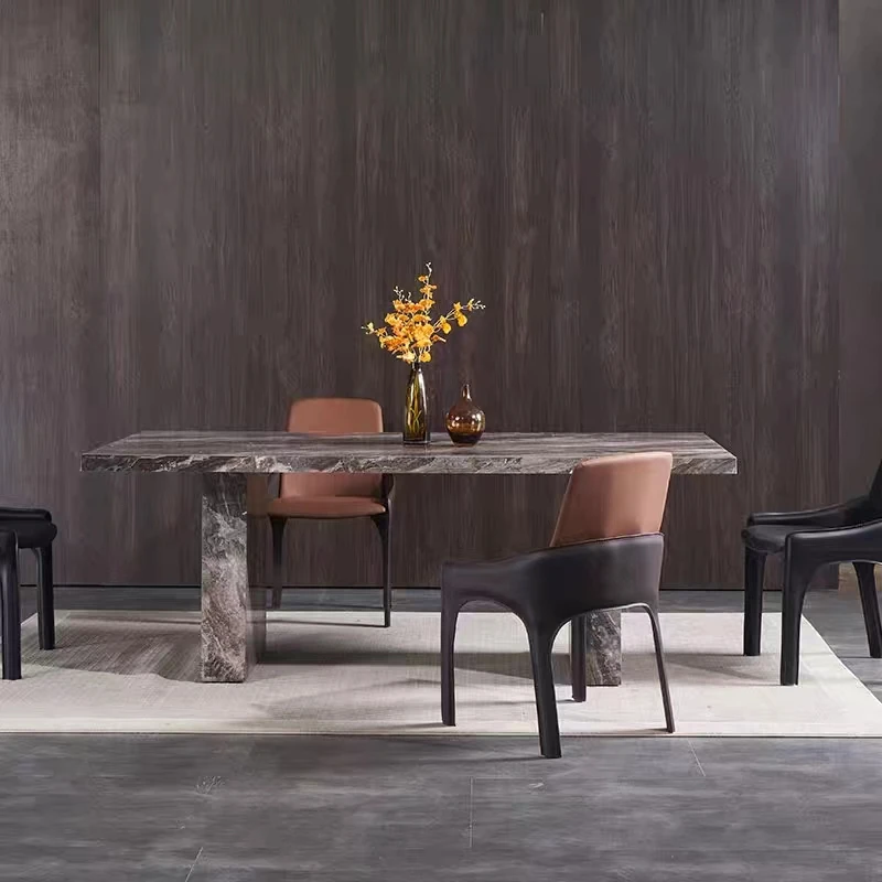 Concrete Modern living room furniture stick stone grain sintered stone table top Living room kitchen dining table